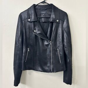 Evereve Marren Moto Jacket Sz L Zip Details